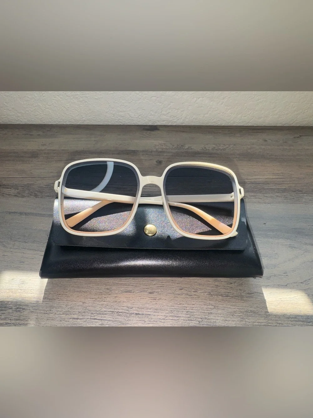 Beige Gradient Square Sunglasses for Women